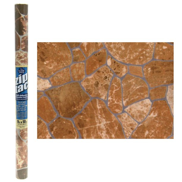 Zip Tac SelfAdhesive Decorative Shelf Liner Flagstone Design 9 Ft X
