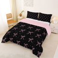 thumbnail image 2 of Erosebridal Cute Bow Knot Full Size Comforter Sets For Girl Kids,Ribbon Bowtie Pink Bows Bedding Sets, Reversible 3-Piece, 2 of 7
