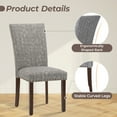 thumbnail image 4 of Mid-Century Fabric Dining Chairs Set of 2 with Nailhead Detail and Wooden Legs, Upholstered Side Chairs for Kitchen and Dining Room – Flower, 4 of 6