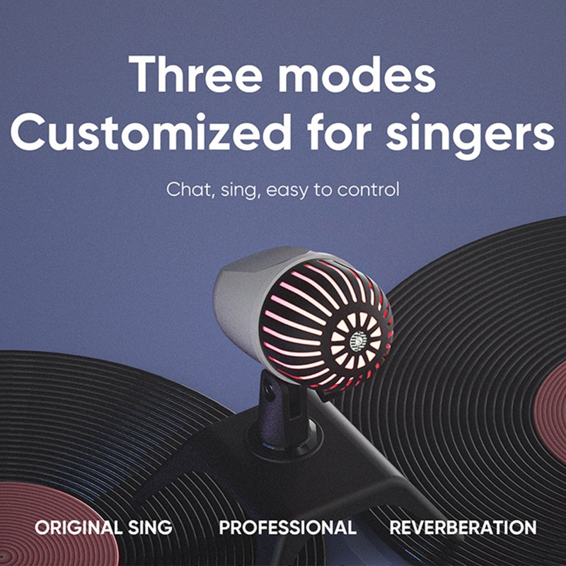 Microphone with Tripod Stand for Birthday Recording and Streaming Conference