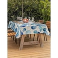 thumbnail image 3 of Outdoor Tablecloth with Umbrella Hole for Patio/Picnic/Party/Camping, Blue Bubble Waterproof Table Cloth Rectangle Table Cover Washable, Watercolor Ocean Bubble Summer Beige (52"x 70"), 3 of 8