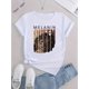 thumbnail image 2 of Women's Fashion Casual T-Shirt with Creative Abstract Print, Round Neck, Short Sleeve, Comfortable Summer Top, Polyester and Spandex Blend, Machine Washable, Girl, Simple, Holiday, 2 of 6