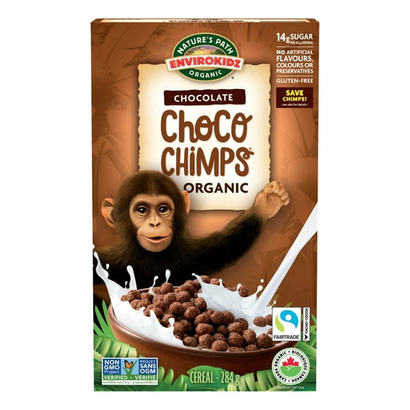 Nature's Path Envirokidz Choco Chimps Organic Cereal, whole grain puffs