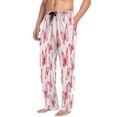 thumbnail image 5 of Pink Butterflies Men's Lightweight Pajama Bottoms Stretch Elastic Waist Side Pockets Spring Fall, 5 of 7