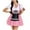 Pink, variant on EINCcm Women Oktoberfest Dirndl Costume Plaid German Beer Festival Cosplay Bavarian Dress Halloween Fancy Dress with Apron