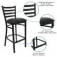 thumbnail image 4 of Flash Furniture Hercules Series Modern Armless Ladder Back Metal Restaurant Barstool, Black, 4 of 14