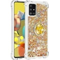 thumbnail image 3 of Case for Samsung Galaxy A51 5G, Galaxy A51 5G Liquid Case Glitter Clear TPU Cute Love Moving Quicksand Sparkle Phone Case with Stand Liquid Shockproof Cover for Samsung Galaxy A51 5G Gold YBZ, 3 of 12