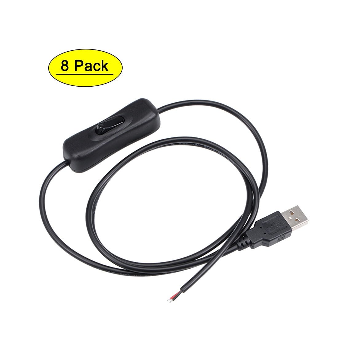 Uxcell Inline Rocker Switch with USB Male to Stripped Ends for Driving ...