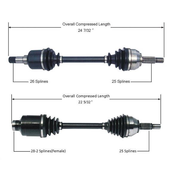 Fits 2006-2011 Ford Focus Manual Transmission 2.0L Engine Front CV Axle Shafts