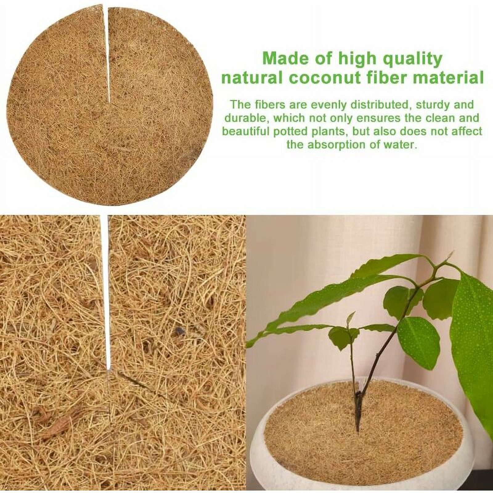 Durable Plant Coir Mats for Enhanced Protection, Ideal for Gardens, Balconies & Flower Pots - Easy Cut 30cm Coconut Fiber Mulch Discs - 5 Pack