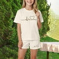 thumbnail image 2 of Girls Summer Outfits Sport T-Shirt and Shorts Set Cute Graphic Clothing Sets Tracksuit Girl Summer Outfits, 2 of 4