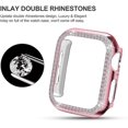 thumbnail image 4 of Compatible For Apple Watch Case 42mm Series 6 Se 5 4 3 2, Hard Pc Bling Case With Glittering Rhinestones In A Diamond Frame Protective Cover Bumper Wo, 4 of 5