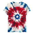 thumbnail image 4 of Xdegoge 4th Of July Tops for Women Patriotic Shirts American Flag Star Graphic Crewneck Short Sleeve Casual Loose Fit Lightweight Summer Independence Day Graphic Tees, 4 of 6
