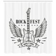 thumbnail image 3 of Ambesonne Rock and Roll Shower Curtain, Rock Festival Design, 69"Wx70"L, Charcoal Grey and White, 3 of 3