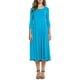 thumbnail image 2 of Vestido de mujer Jumpingount Cuello Media manga Traje de columpio grande Color Cielo azul L, 2 of 6