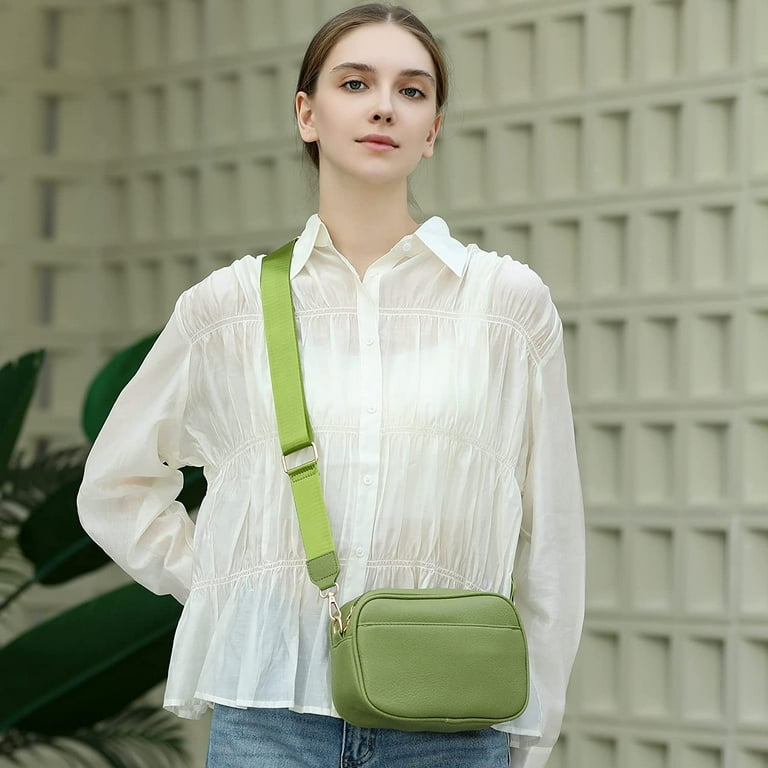 Lime Green Handbags With Outfits Triple Zip Small Crossbody Bag