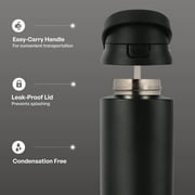 TAL 24oz Stainless Steel 2-in-1 Straw and Chug Water Bottle with Push Lid, Black