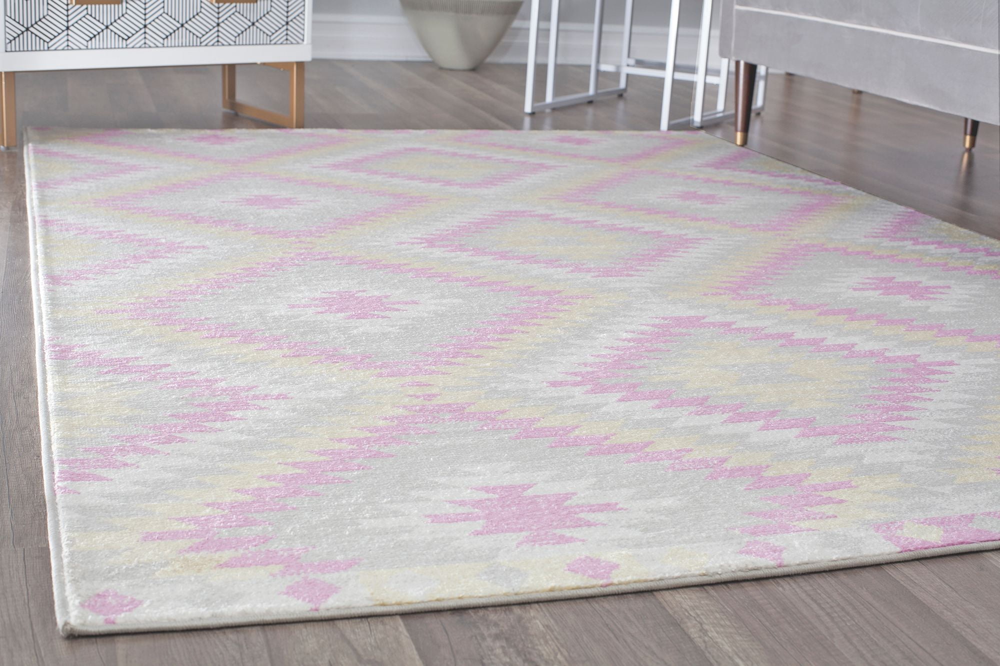 Soleil BR30R BubbleGum Tribal Moroccan Gray Area Rug, 8'9"x12'