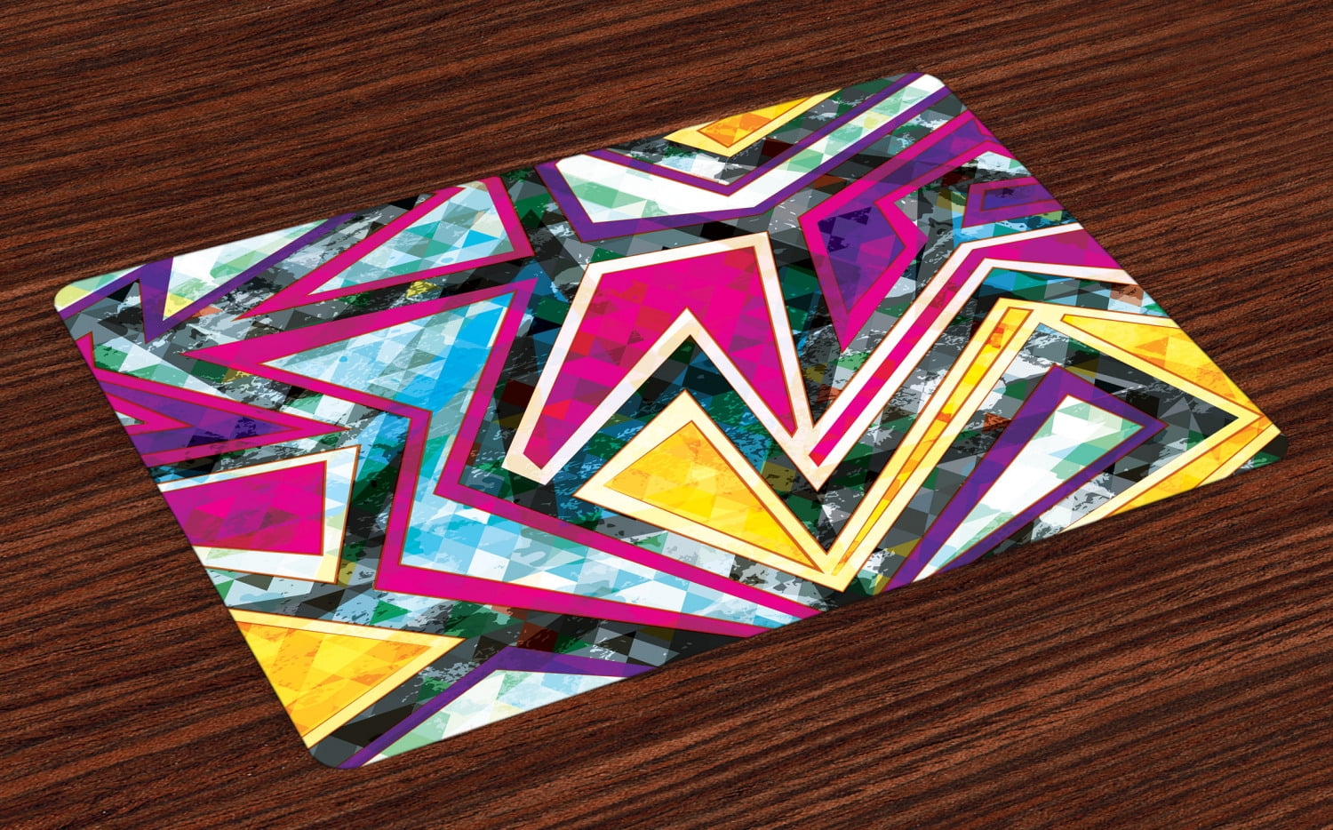 Diamond Placemats Set of 4 Digital Diamond Motifs with Diagonal
