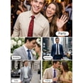 thumbnail image 4 of Blue Floral Mens Ties Classic Woven Business Necktie Pocket Square Set Wedding with Handkerchief, 4 of 7