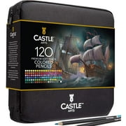 Castle Art Supplies Gold Standard 120 Coloring Pencils Zipper Set with Extras