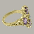 thumbnail image 4 of LBG British Made 9k Yellow Gold Natural Diamond & Amethyst Womens Statement Ring - 33 size options - Size 10, 4 of 6