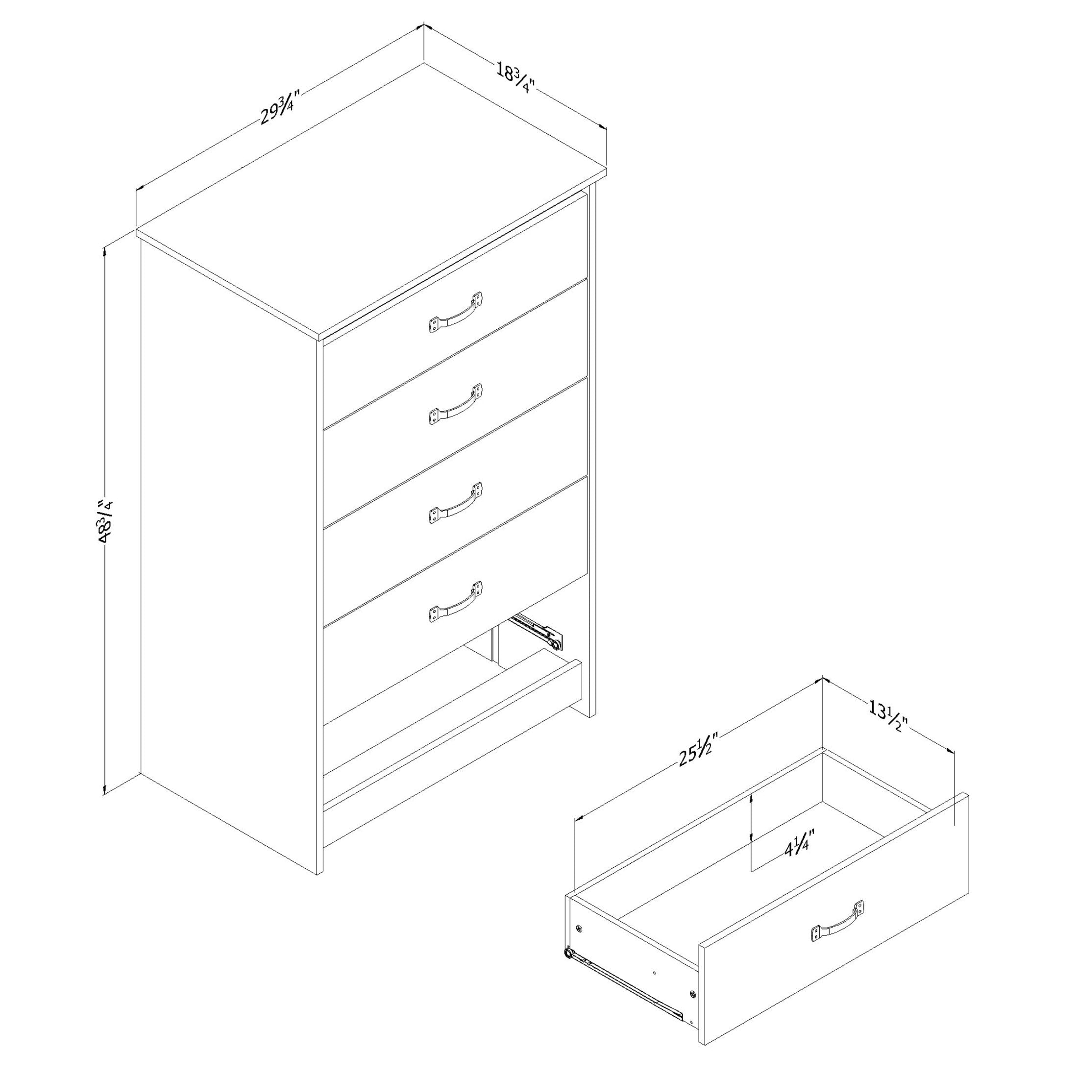 South Shore Tassio, Farmhouse Chest,  Brown
