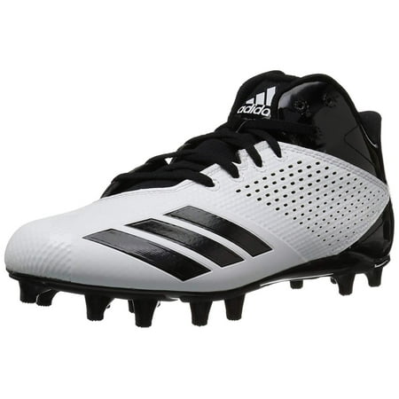 adidas Men's 5.5 Star Mid Football Shoe, White Black, 10.5 M