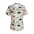 thumbnail image 2 of Uemuo Dinosaur Printed Women's Classic V-Neck T-Shirt - Soft, Breathable, Moisture-Wicking, Perfect for Casual, Office, Travel, and Everyday Wear-3X-Large, 2 of 5