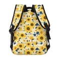 thumbnail image 4 of Easygdp Navy Blue Leaf Sunflower Mochila Ergonómica Versátil para Laptop - Múltiples Bolsillos, Correas Ajustables, Unisex para Escuela, Viajes y Actividades al Aire Libre-One Size, 4 of 5