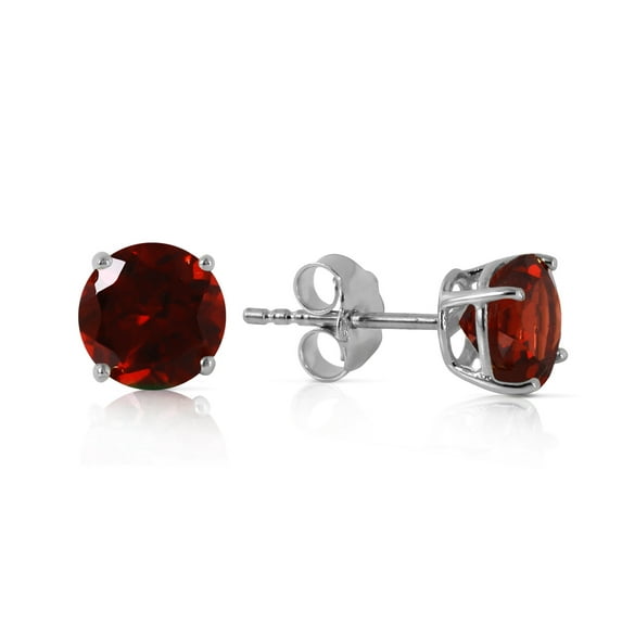Galaxy Gold 14k White Gold Garnet Stud Earrings