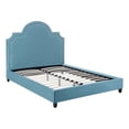 thumbnail image 2 of Modway Primrose Queen Modern Performance Velvet Platform Bed in Sea Blue, 2 of 7