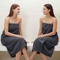 thumbnail image 6 of RIVERSIDE 2 Pack Oversized Bath Sheets 35x70 Soft and Absorbent 600 GSM Ribbed Cotton Towels - Charcoal, 6 of 9