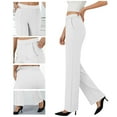 thumbnail image 5 of ClodeEU Cotton Wide Leg Yoga Pants Women,High Waist Loose Lounge Stretch Trousers with Pockets B-White,Womens Plus L, 5 of 8