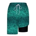 thumbnail image 6 of Men's Swim Trunks with Compression Liner 7 Inch Hawaiian Beach Board Shorts Quickly Dry Elastic Waist Drawstring Swimwear, 6 of 6