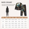 thumbnail image 4 of Honeii Owl Globe Sculpture Print Women's Pajama Sets Long Sleeve Button Down Sleepwear Nightwear Soft Pjs Lounge Sets 2PCS-X-Large, 4 of 7