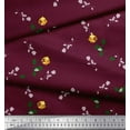 thumbnail image 2 of Soimoi Tissu en Poly Georgette Imprimé Feuilles et Roses par Yard 52 Pouces de Large, 2 of 3