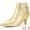 Gold, variant on Women's Pointed Toe Elastic Kitten Heels Ankle Booties Silver US 8