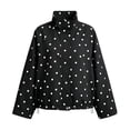 thumbnail image 4 of Aloohaidyvio Women's Polka Dot Jackets Fall Trendy Lightweight Stand Collar Coat Zip Up Outerwear with Pockets, 4 of 7