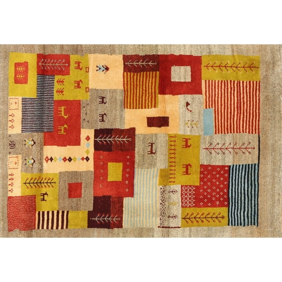Ahgly Company Machine Washable Indoor Rectangle Contemporary Grapefruit Red Area Rugs, 2' x 5'