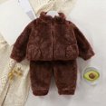 thumbnail image 3 of Usaibhir Toddler Baby Fleece Set Winter Zip-up Tops Pants 2pcs Set, Toddler Sweatshirt Fluffy Outfit 1-7T, 3 of 3