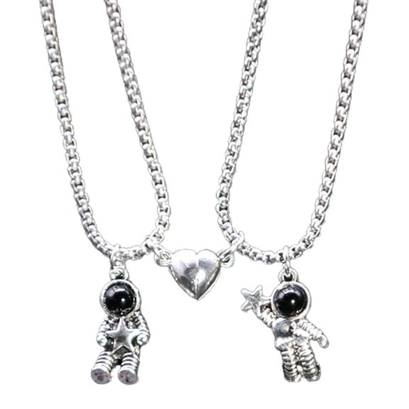 Fogun Couples Matching Pendant Necklace Magnetic Astronaut Promise Necklace for Women Men Him Her Friendship Jewelry
