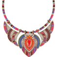 thumbnail image 1 of Gargantilla étnica colorida para festival, collar con pechera con cuentas bohemias, collares llamativos gruesos de aleación bohemia, gargantilla de disfraz tribal vintage para mujer, joyería, 1 of 5