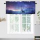 thumbnail image 2 of Cortinas con estampado de ciervos y auroras boreales, cenefas para ventana con bolsillo para varilla, para sala de estar, baño, dormitorio, cocina, 2 paneles, 54 x 18 pulgadas, 2 of 6
