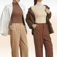 thumbnail image 4 of Clearance!FUNUONY Womens Thermals Top and Bottom Set High Neck Skin Care Clothing Set High Elastic Non Marking Underwear Thermal Leggings for Women Thermal Underwear for Women Beige L, 4 of 8