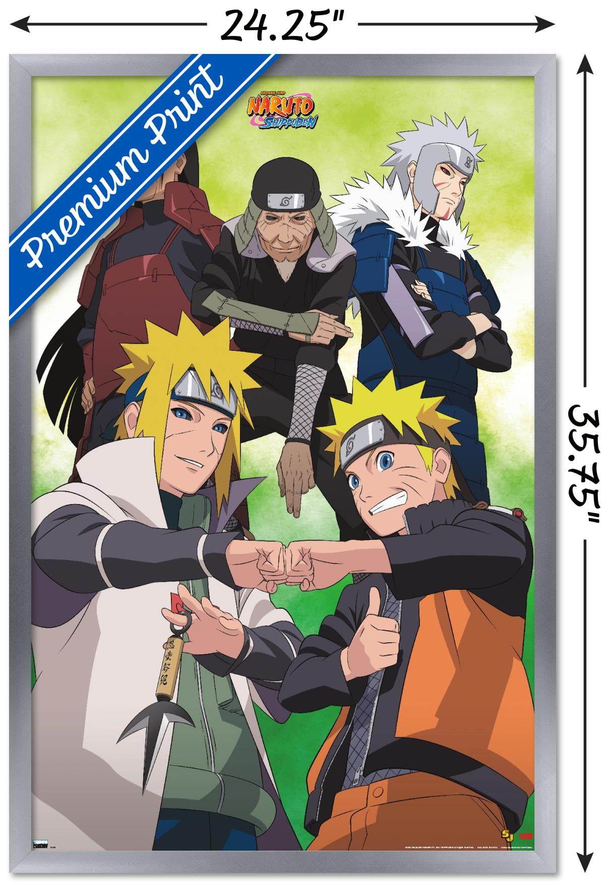 Naruto - Green Wall Poster, 22.375" x 34", Framed - Walmart.com