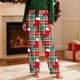 thumbnail image 5 of Pantalones de pijama largos para hombre, informales, con estampado a cuadros, holgados, deportivos, elásticos, rectos, vintage, con bolsillos, 5 of 9