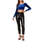 thumbnail image 2 of INSPIRAR CHIC Blusas Cortas de Terciopelo de Manga Larga Off Shoulder Sólidas para Mujeres M Azul, 2 of 7