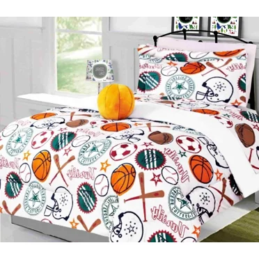 Bed in bag Comforter Basketball for kids with matching sheet set and pillow plush toy super soft girl boy print design in TWIN size