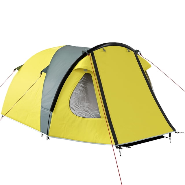 CoSoTower 3-4 Person Camping Tent, Easy Set Up Dome Tent with Porch, Waterproof Family Tent with Bedroom and Sewn-in Groundsheet